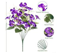 Jotekonoby Artificial Hibiscus Flowers Set of 8 Bundles, 16.5 Inch Long Silk Blooms with UV Protection for Garden, Patio and Wedding Decorations(purple)