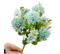 Jotekonoby Artificial Hydrangea Cloth Flowers 7-Head Bunch for Wedding Ceremonies and Home Décor with Realistic Petals(Blue)