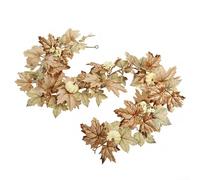 Jotekonoby Artificial Maple Leaf Wreath for Home Decor, 175cm Autumn Harvest Decoration for Thanksgiving Halloween Parties Indoor Outdoor(A15)
