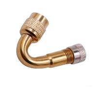 Jotekonoby Brass Tire Valve Extension Adapter - 45 Degree, 90 Degree & 135 Degree Angle Bend for Cars and Motorcycles, Copper Valve Stem Extension with Cap and(Yellow 45)