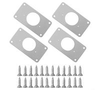 Jotekonoby Cabinet Hinge Repair Plate Stainless Steel Furniture Door Hinge Mending Kit with Mounting Screws for Kitchen Cupboard Drawer 90x50mm(4pc-A)