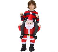 Jotekonoby Christmas Inflatable Santa Claus Costume with Snowman Design for Holiday Events - Quick Inflation Fan, Comfortable Fit and Vibrant Colors for Parties(120-140cm)