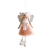 Jotekonoby Christmas Ornament Featuring Angel Girl in Plush Fabric, Festive Tree Hanging Decor with Elegant Appearance, 9x18cm Lightweight Seasonal Decoration(Powder)