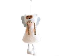 Jotekonoby Christmas Ornament Featuring Angel Girl in Plush Fabric, Festive Tree Hanging Decor with Elegant Appearance, 9x18cm Lightweight Seasonal Decoration(White)