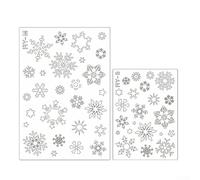 Jotekonoby Christmas Snowflake Stencils 2-Pack, Multi-Use Plastic Templates for Airbrushing, Embossing, Face Painting, Cake & Coffee Decoration, Reusable