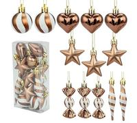 Jotekonoby Christmas Tree Decoration Set With 13 Star And Candy Ornaments, PVC Construction, For Holiday Displays On Trees, Wreaths, And Garlands(Pine fruit)