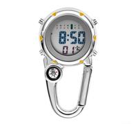 Jotekonoby Clip On Watch Sports Backpack Carabiner Watch Glow In The Dark Pocket-Watch With For Compass For Outdoor Climbing Hiking Activities(Yellow)