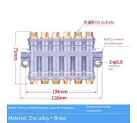 Jotekonoby Detective Volumetric Grease Oil Distributor and Separator Valve for Centralized Lubrication System, Zinc Alloy and Brass Construction for Multi-Point Machinery(6 Position)