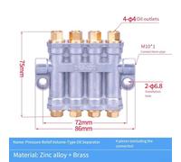 Jotekonoby Detective Volumetric Grease Oil Distributor and Separator Valve for Centralized Lubrication System, Zinc Alloy and Brass Construction for Multi-Point Machinery(4 Position)