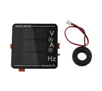 Jotekonoby Digital AC Voltage Current and Frequency Meter 50-500V 0-120A 10-99.9Hz, 72x72mm Panel Mount Measuring Instrument with 120A Precision Transformer for Accurate