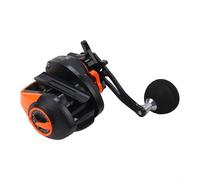 Jotekonoby Digital Baitcasting Reel Saltw 721 Brake Ratio Depth Positioning Fish Bite Alarm Rechargeable Magnetic Gear Fishing with Reel for (ORANGE LEFT)