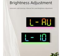 Jotekonoby Digital Wall Clock with RGB Color-Changing LED Display, Countdown & Timer Function up to 99: 59 Real- Wall-mountable or Tabletop Pattern for Living Room Office Gym - 28 X 9 X 3 Cm(BLACK)