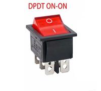Jotekonoby DPDT ON-ON Rocker Switch with Red Neon Lamp KCD2 16A 250VAC Round Panel Mount Toggle Switch for Boat Car Auto Industrial Equipment