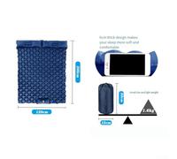 Jotekonoby Extra Thick Inflatable Camping 3.15 Inches - Double Self Inflating Sleeping Pad with Built-in Foot, Lightweight Portable for Outd(DOUBLE NAVY BLUE)