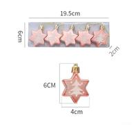 Jotekonoby Five-Pointed Star Christmas Ball Glitter Star Pendant Ornament Pack of 5 for Festive Tree and Party Decorations, Compatible with Home Garden Holiday(Rose Gold)