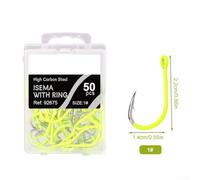 Jotekonoby Fluorescent Fishing Hooks 50pcs Barbed Carp Circle Hook Set Steel Highcarbon Sea Fish Single for Terminal Tackle Angling Accessories (1)