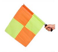 Jotekonoby Football Referee Flags, High Visibility Linesman Signal Flags with Stainless Steel Shaft, Waterproof 35x35cm Assistant Referee Equipment for Match(1 pcs)