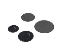 Jotekonoby Gas Cooker Hob Burner Cap 4 Pcs Set, Iron Aluminium, 55Mm 75Mm 100Mm, Black, Flat Concave Styles, Compatible With Gas Stove Hob Replacement(Concave)