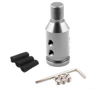 Jotekonoby Gear Shift Knob Adapter for Nonthreaded Hoses Plastic 8mm 10mm 12mm Thread Fit Plus Triple with Shifter Aluminum Alloy Sizes (Silver)
