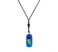 Jotekonoby Glown in the Dark Jellyfish Pendant Necklace for Divers, Luminous Marine Life Resin Charm Accessory with Peripheral Vision Glow, Adjustable For (yellow)