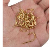 Jotekonoby Gold Fishing Hooks 500 Pcs Set - High Carbon Steel Barbed Hooks for Saltwater & Big Catch, Resistant Durable Fish Hook with Box