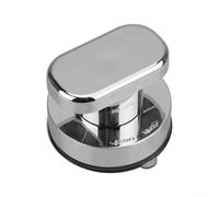 Jotekonoby Grab Handle with Reusable Suction Cup for Glass Doors, Bathroom and Kitchen, No Drill Installation, 5kg Load Capacity, Compatible with Tiles Mirrors(Small silver)