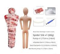 Jotekonoby Halloween Horror Inflatable Bloody Corpse Decoration for Yard and Escape Room, Red Black Hanging Dead Body Set with Bandages and Air Pump for Spooky(6pcs red blood bag)