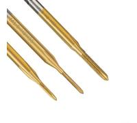 Jotekonoby High Steel Coated Straight Flute Thread Tap Set for Metric Screw Tapping M1-M1.8, 6-Piece HSS Coated Tap Drill Bit Kit(M1.2)