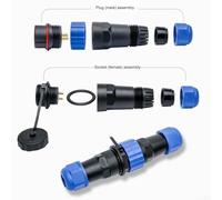 Jotekonoby IP68 Waterproof Aviation Socket Connector SD13 Male and Female Docking with Gold Plated Copper Contacts and High Temperature Resistant PA66 Nylon Housing for(2 pin)
