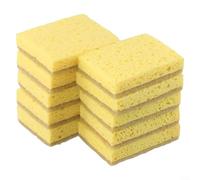 Jotekonoby Kitchen Sponge 10 Pack With Scrub, Made From Sisal Fibre And Wood Pulp, 8X6x2cm, Seep Eco-sponges,Seep Eco-sponge Scourer,For Cleaning