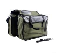 Jotekonoby Leather Stitch Canvas Pannier 13x17in Wear Resistant | Spacious interior, fits tools groceries camping gear, for versatile storage, for durable construction(green)