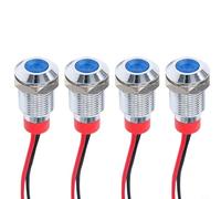 Jotekonoby LED Indicator Light 10mm 12-24V Metal Panel Light IP65 Waterproof Signal Lamp for Industrial Electrical Equipment(Blue)