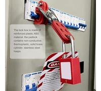 Jotekonoby Lockout Tagout Kit with Safety Padlocks, Circuit Breaker Locks and Steel Hasp for Industrial Equipment Shutdown Security - Includes Nylon Cable Ties and Lock