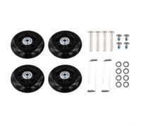 Jotekonoby Luggage Repair Kit with 4 Pcs Silent Rubber Wheels, 6mm Bearing Suitcase Replacement Parts for Trolley Roller Fix Set(75x24mm)