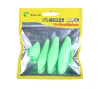 Jotekonoby Luminous Fluorescence Fishing Float 4 Pcs Set with Glow-in-the-Dark Egg Bobbers for Night Fishing, Assorted Sizes and Weights (29-62mm, 3.5-8.5g)
