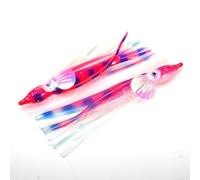 Jotekonoby Luminous Squid Lure for Saltwater Fishing, Octopus Skirt Bait with Glow in the Dark Attractor, PVC Soft Lures for Deep Sea and Tropical Waters,(Pink 5cm)