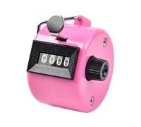Jotekonoby Mechanical Hand Counter for People Counting - 4-Digit Plastic Clicker with Metal Mechanism, Portable Traffic Tally Counter for Events, Re(ROSY)