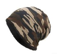 Jotekonoby Mens Winter Hat and Thermal Lining Camouflage Having Beanie Warm Velvet Cap for Cold Weather Outdoor Function in Autumn Cotton Winter Season (Coffee)