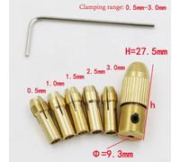 Jotekonoby Mini Drill Collet Set 0.5-3.0mm for Electronic Hand Drill, Brass Chuck with 4.05mm/5.05mm Shaft Diameter, 5-Piece Electric Drill Bit Holder Adapter(4.05mm)