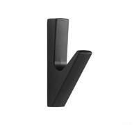 Jotekonoby Modern Design Wall Hooks for Clothes - Durable Aluminum Alloy Coat Rack with Space Saving Small Hooks in Gold, Silver, Black and Grey Colors for Easy(Black)