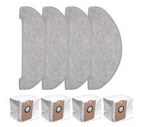 Jotekonoby Mop Cloth Dust Bags Kit, For Vexilar W11/W7 Robot Vacuum Cleaner, Microfiber Replacement Parts, 4 Mop Cloths & 4 Dust Bags, Large Capacity
