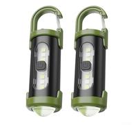 Jotekonoby Multifunction Keychain Light with Hook, Waterproof LED Work Light for Outdoors, COB Flashlight with Red Blue Flashing Mode, Type-C Rechargeable(2pcs)