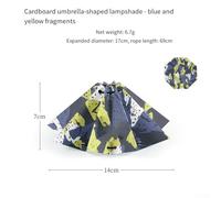Jotekonoby Paper Lamp Shade for Camping, 17cm Umbrella Design Lantern Cover with Artistic Print Light Diffuser, Lightweight Outdoor Paper Lantern with Hanging(Blue and yellow)