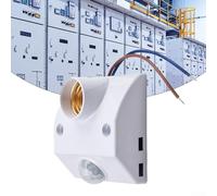 Jotekonoby PIR Motion Sensor E27 Socket with Human Body Induction for LED Light Bulbs, 3-8 Meter Detection Range, AC110-240V Voltage, Adjustable Brightness Settings for(A)