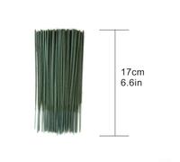 Jotekonoby Plastic Floral Stem, Artificial Flower Rod for Craft Floral Supplies and Wedding Decoration Wires, Green Wire Poles with Flexible Floral Wire in(A)