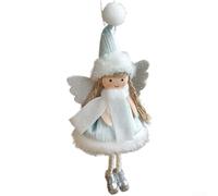 Jotekonoby Plush Angel Girl Christmas Ornament with Deer Antlers for Tree Decor, Festive Holiday Pendant in Soft Fabric, Cute Seasonal Decoration for Wreaths(Blue)