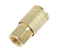 Jotekonoby Pneumatic Quick Coupler 1/4 for NPT Male Thread Air Hose Connector Copper Plated Fitting for Air Compressor US Standard Workshop Tools(Female Thread)