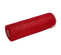 Jotekonoby Polypropylene Deco Mesh Ribbon, Metallic Foil Stripes, 26Cm X 10Yd, Multi-Colour, Wrapping Mesh, For Christmas Wreaths, Bows, DIY Decoration(red)