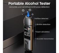 Jotekonoby Portable Digital LCD Display Alcohol Tester with Rechargeable Battery, LED Indicator for Quick Check and Automatic Detection, Blue(black)