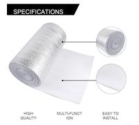 Jotekonoby Radiator Reflective Insulation Film with Aluminium Foil and Pearl Cotton Material, 3mm Thick Thermal Insulation Roll for Home Heating Efficiency and(L 40cm 10m)